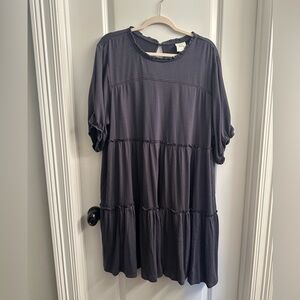Knox Rose tierd dress gray in color.